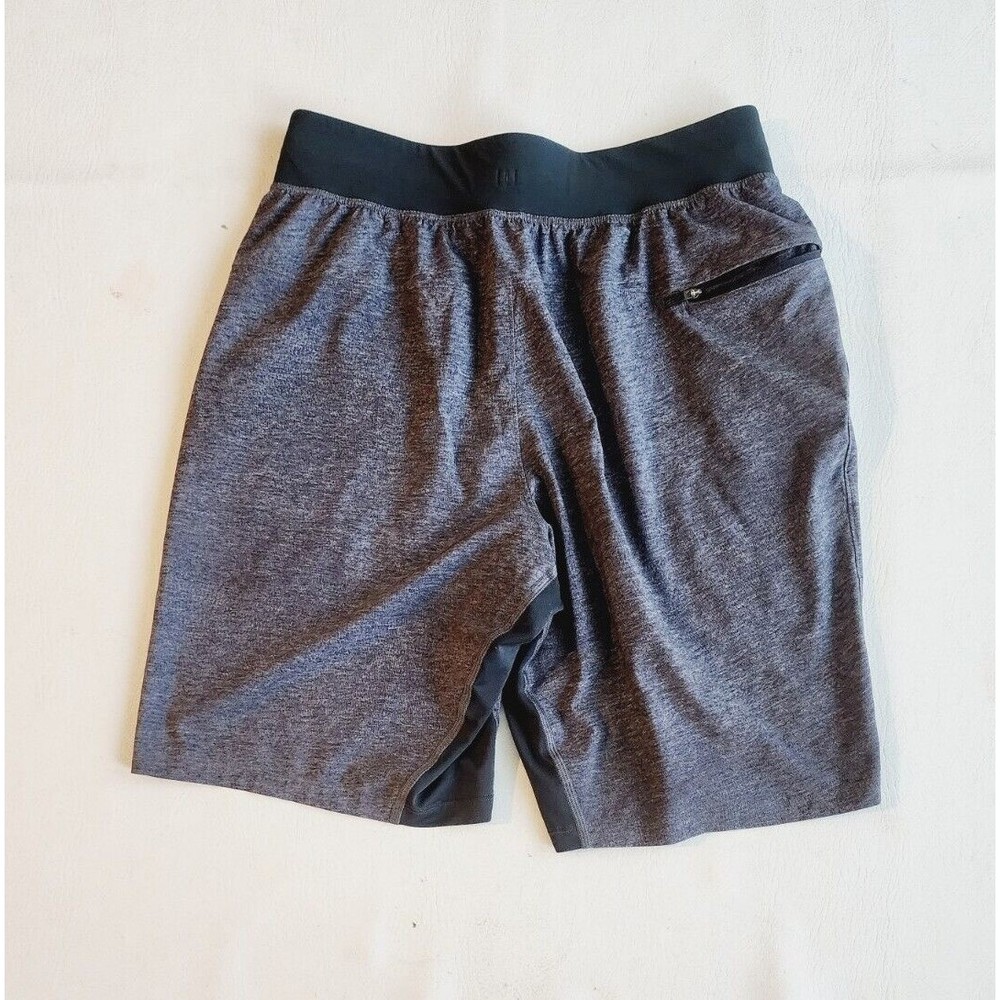 Lululemon T.H.E. Shorts Linerless 9" Heather Texture Printed Greyt Deep Coal S - Picture 2 of 7